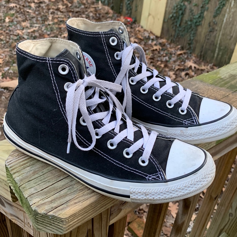 SOLD ON ANOTHER PLATFORM Converse Chuck Taylors Black/White High Tops